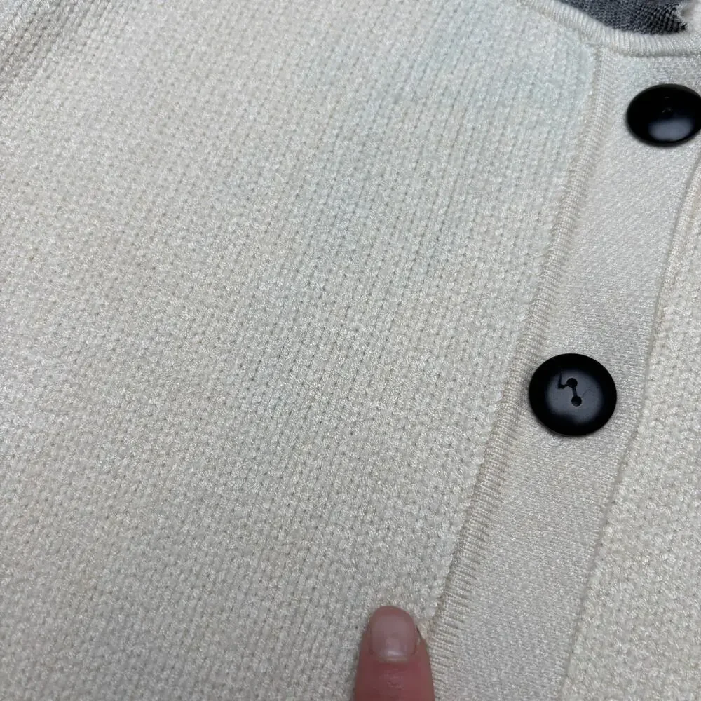 Lisa Says Gah Battenberg Cardigan Sweater Women's M/L Preppy READ - Picture 10 of 11